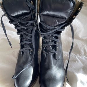 Moncler wedge boots like new